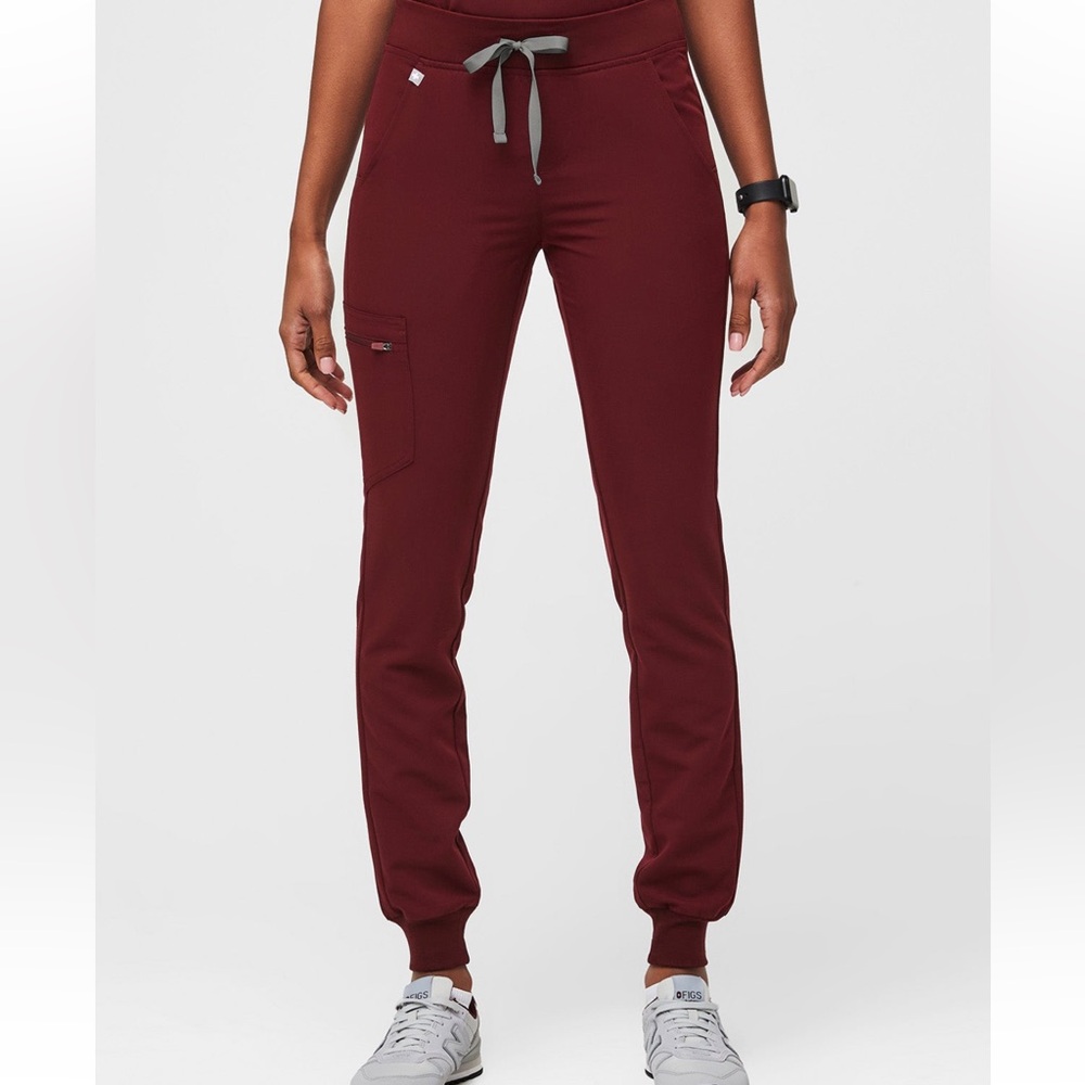 Women's Burgundy Jogger Scrub Pants